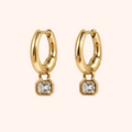 Cubic Zirconia Charm Huggie Hoops