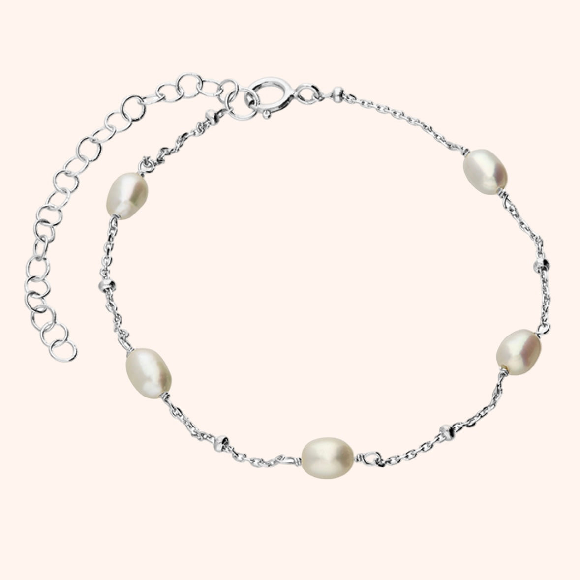 Silver or Gold Freshwater Pearls Bracelet