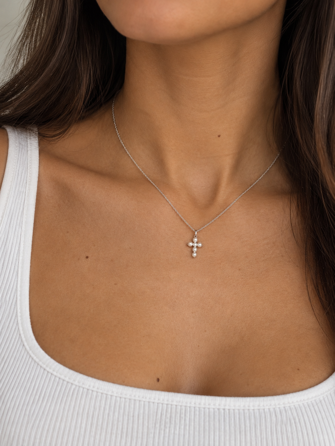 Pearl Cross Necklace