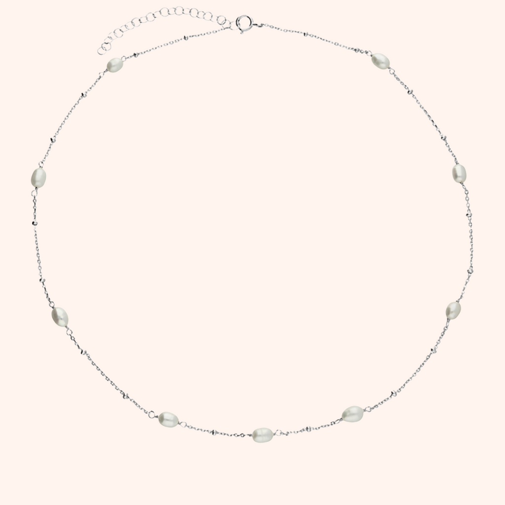 Silver or Gold Freshwater Pearls Necklace
