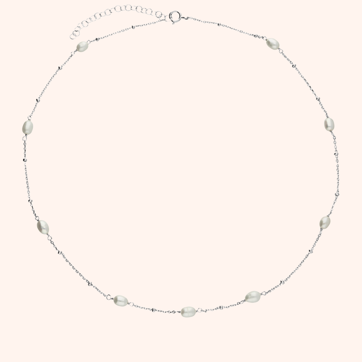 Silver or Gold Freshwater Pearls Necklace
