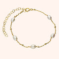Silver or Gold Freshwater Pearls Bracelet