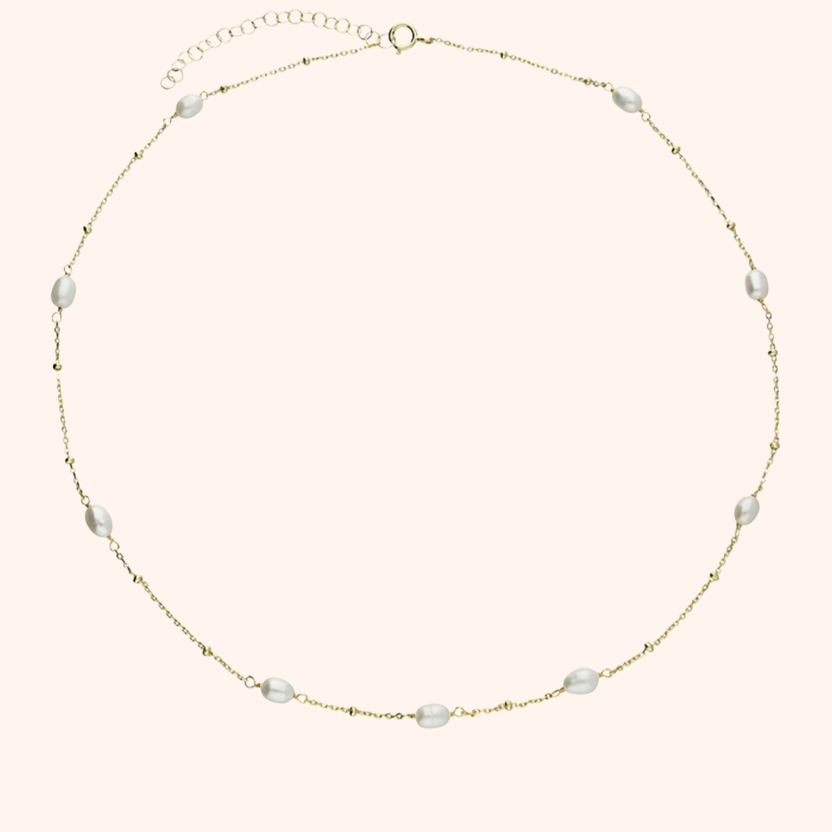 Silver or Gold Freshwater Pearls Necklace