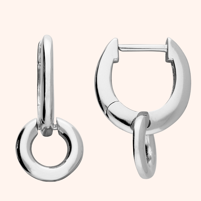 Silver or Gold Plated Double Hoop Earrings