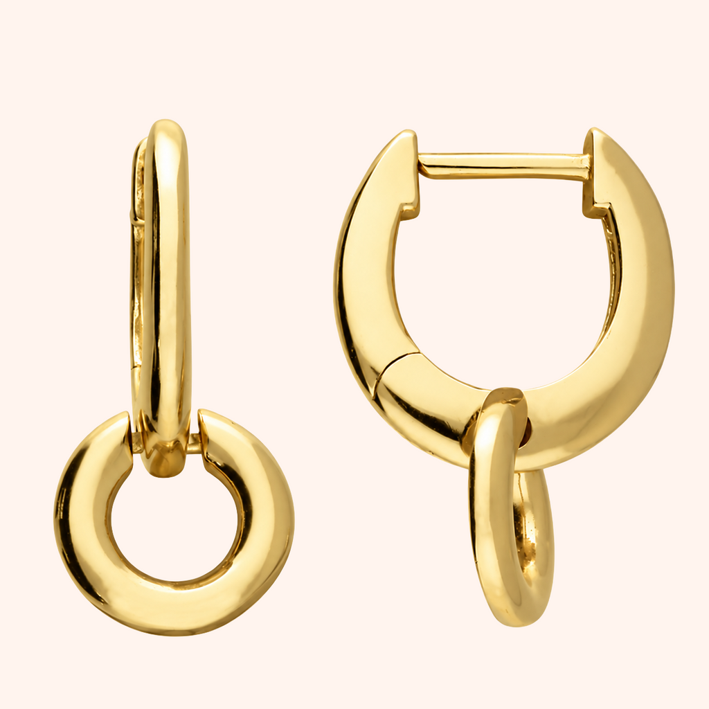Silver or Gold Plated Double Hoop Earrings