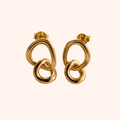Gold plated interlocking link earrings