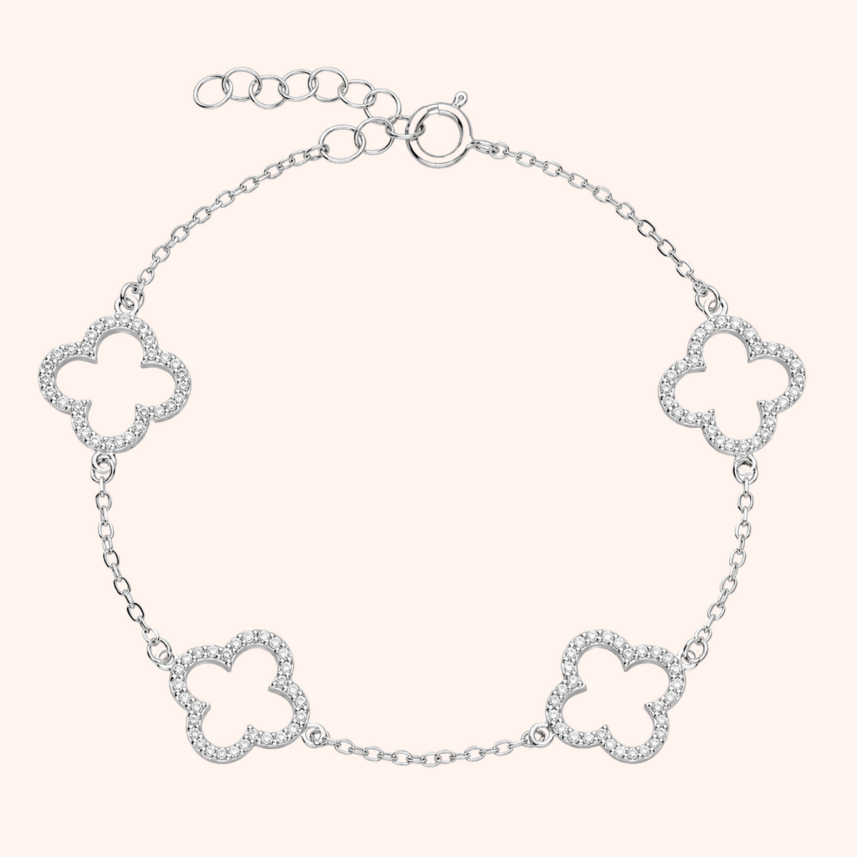 Cubic Zirconia Clover Bracelet