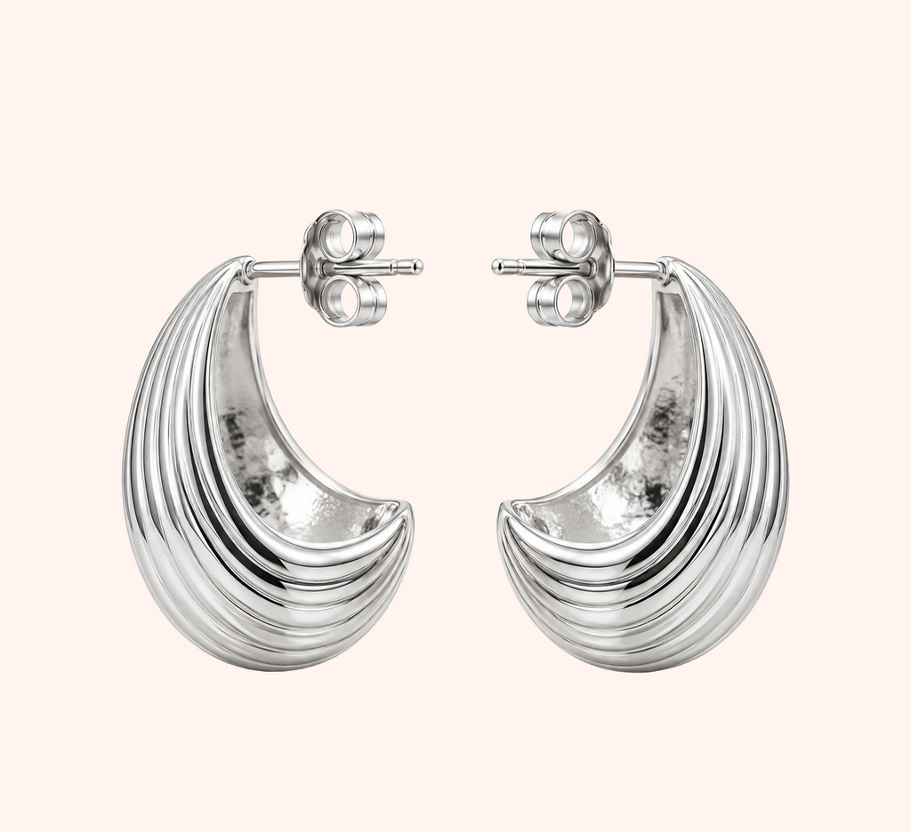 Ribbed Teardrop Earrings
