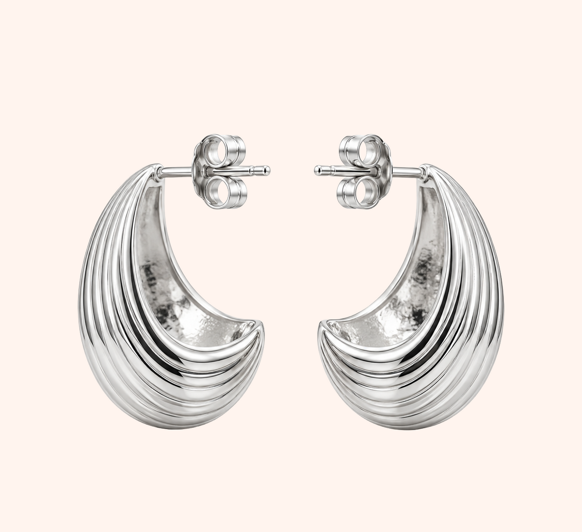 Ribbed Teardrop Earrings