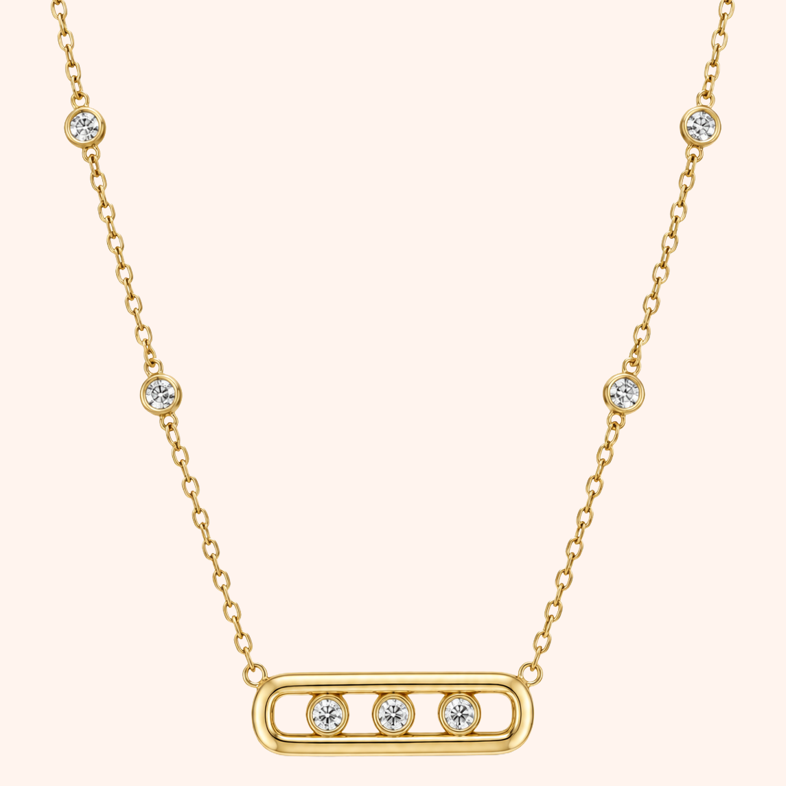 Sliding Stone Bar Necklace