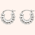 Silver Scalloped Huggie Hoops