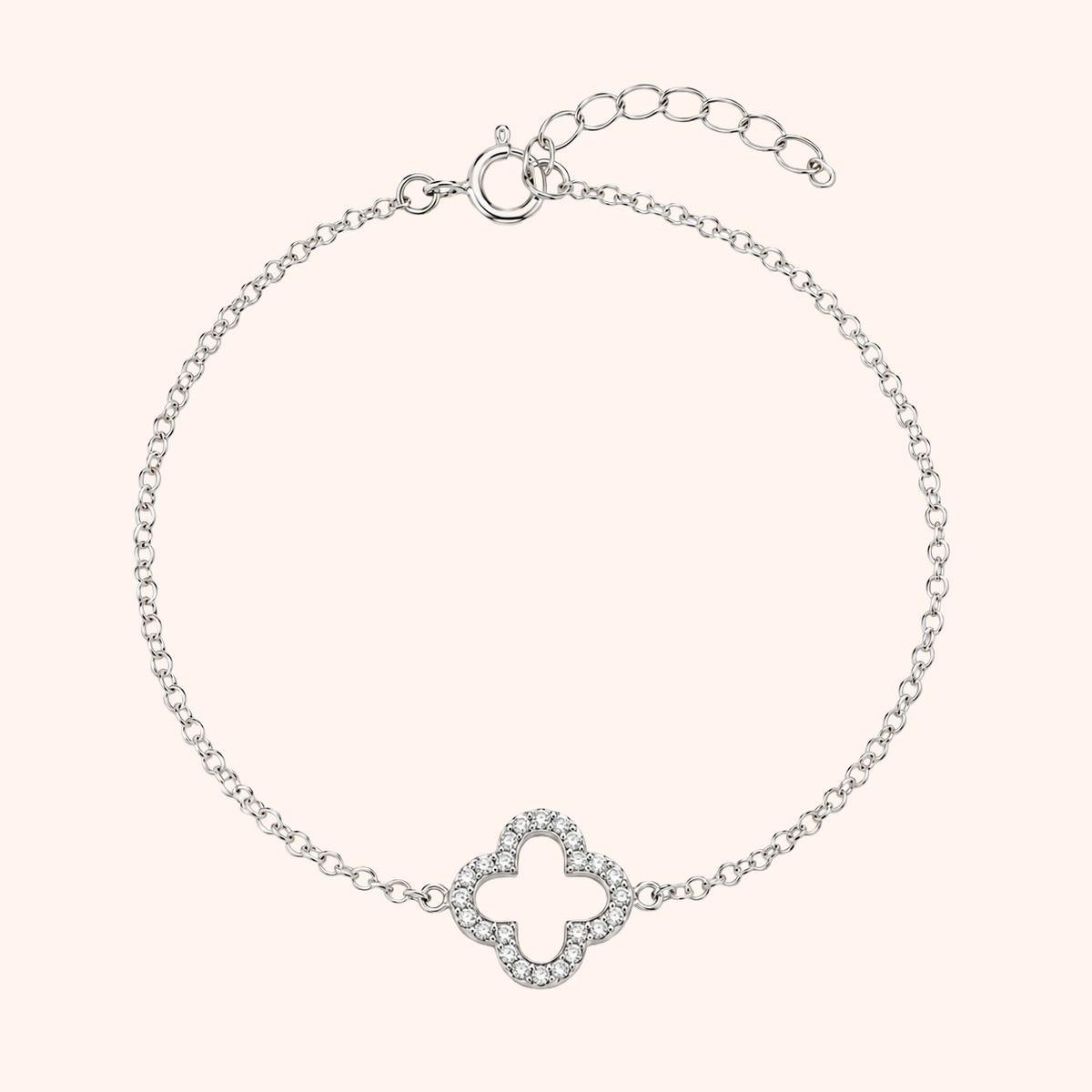 Cubic Zirconia Clover Bracelet