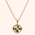 Gemstone Cluster Locket Necklace